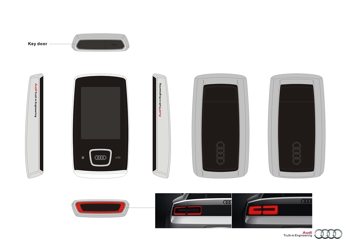 industrial design，product design，automobile，audi，key，intelligence，