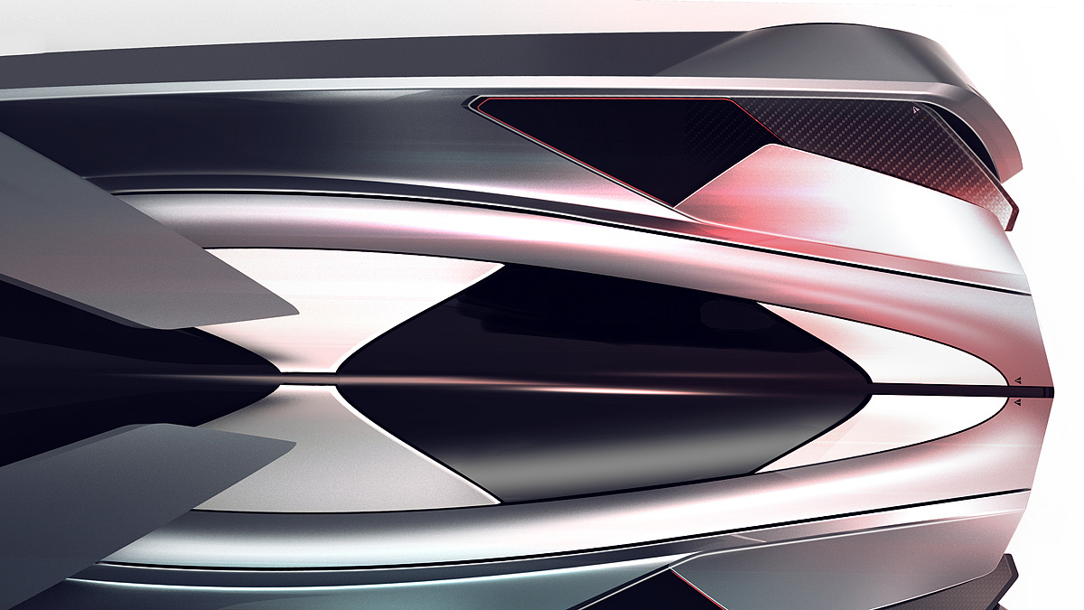 Alias digital analog，Detail rendering，Concept Car，Cadillac，Sharp shape，