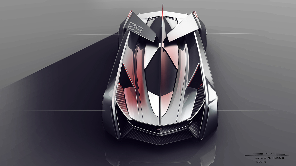 Alias digital analog，Detail rendering，Concept Car，Cadillac，Sharp shape，