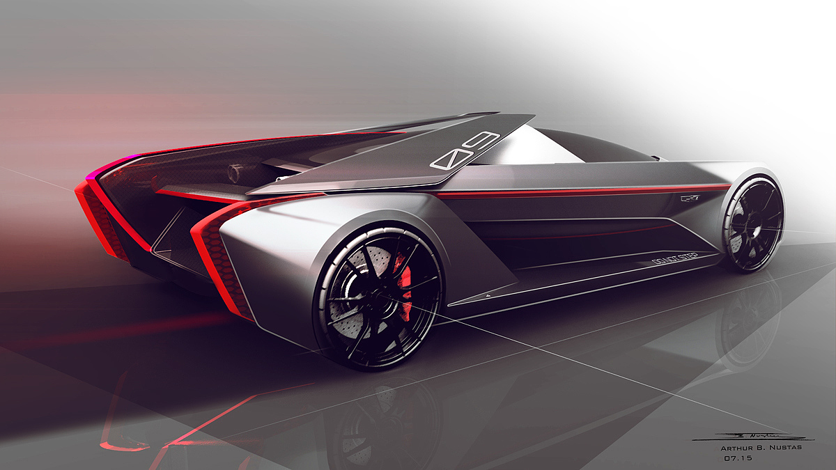 Alias digital analog，Detail rendering，Concept Car，Cadillac，Sharp shape，