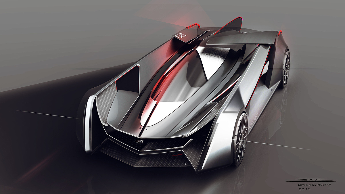 Alias digital analog，Detail rendering，Concept Car，Cadillac，Sharp shape，