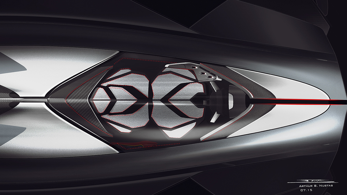 Alias digital analog，Detail rendering，Concept Car，Cadillac，Sharp shape，