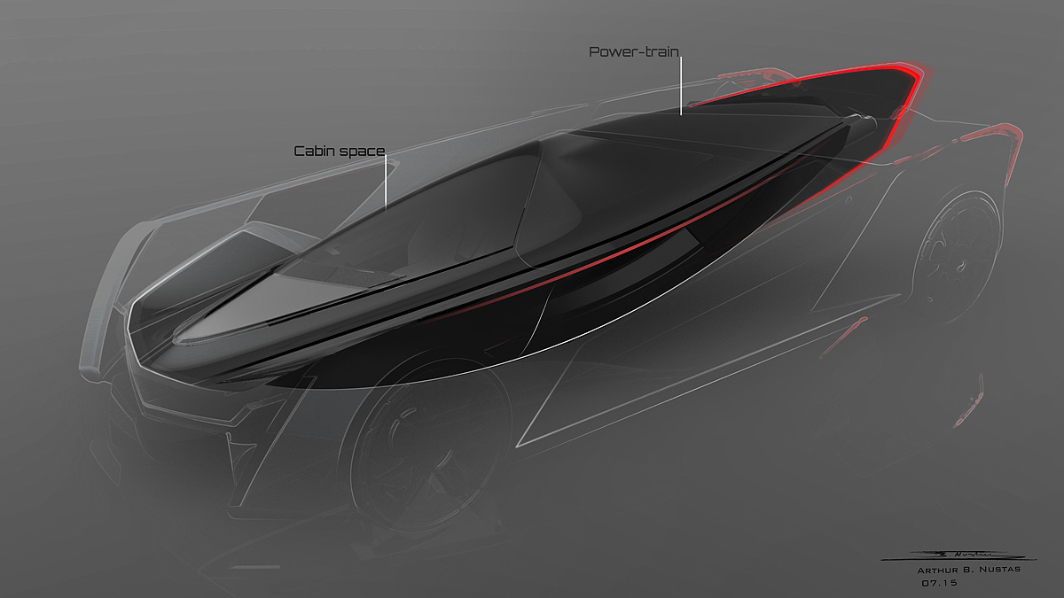 Alias digital analog，Detail rendering，Concept Car，Cadillac，Sharp shape，