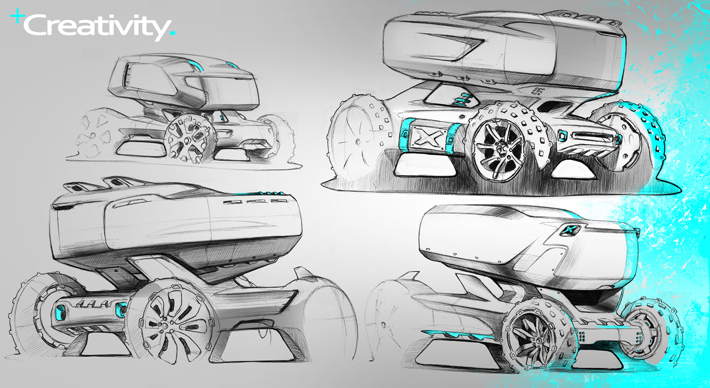 Science fiction design，Automatic design，Van，Exploration travel，Concept Car，