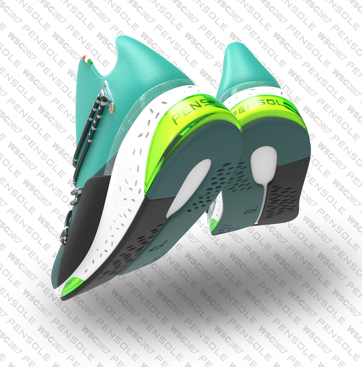WSC2017，shoes，Outdoor sports，product design，PENSOLE，Hand drawn，