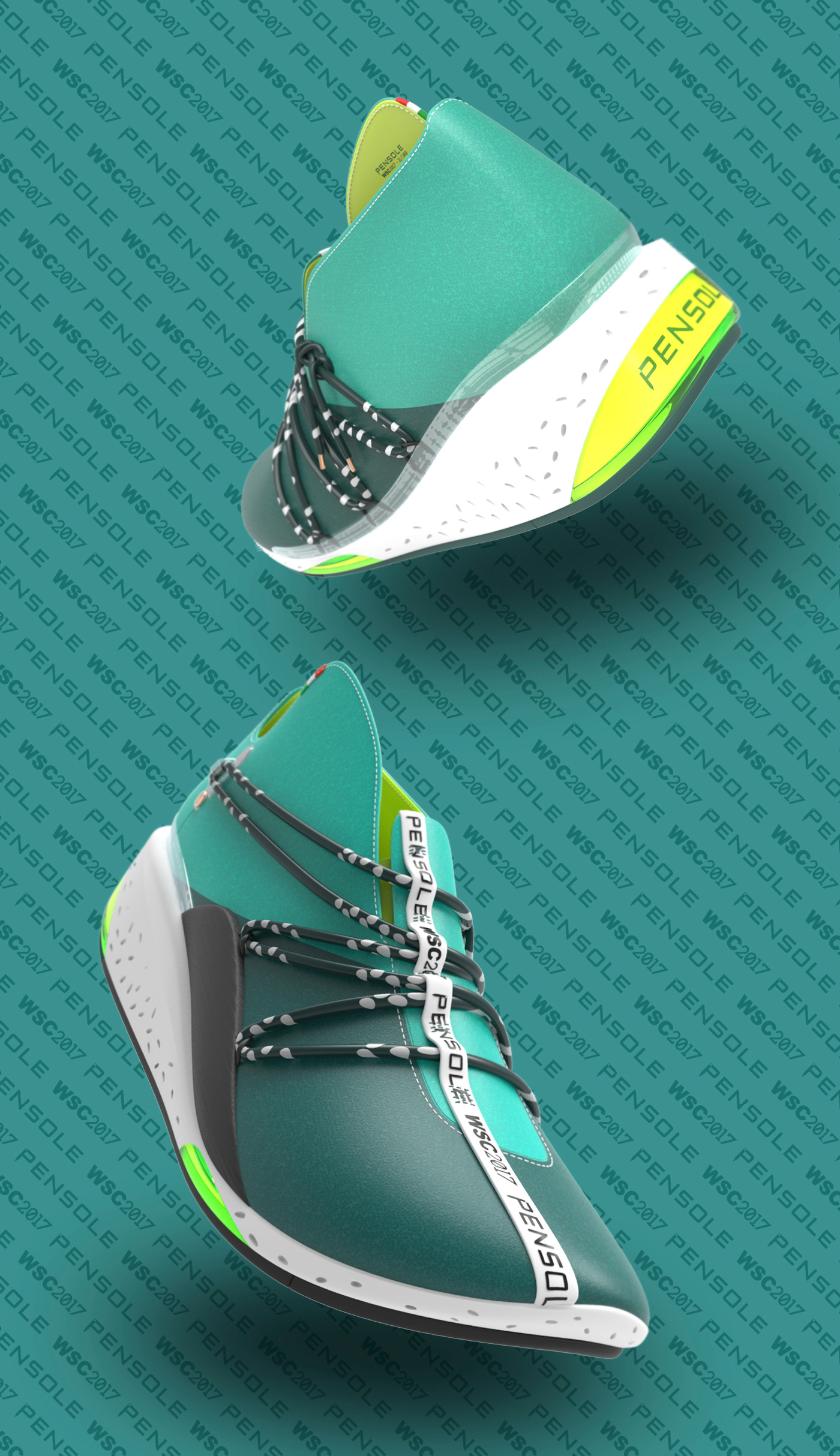 WSC2017，shoes，Outdoor sports，product design，PENSOLE，Hand drawn，