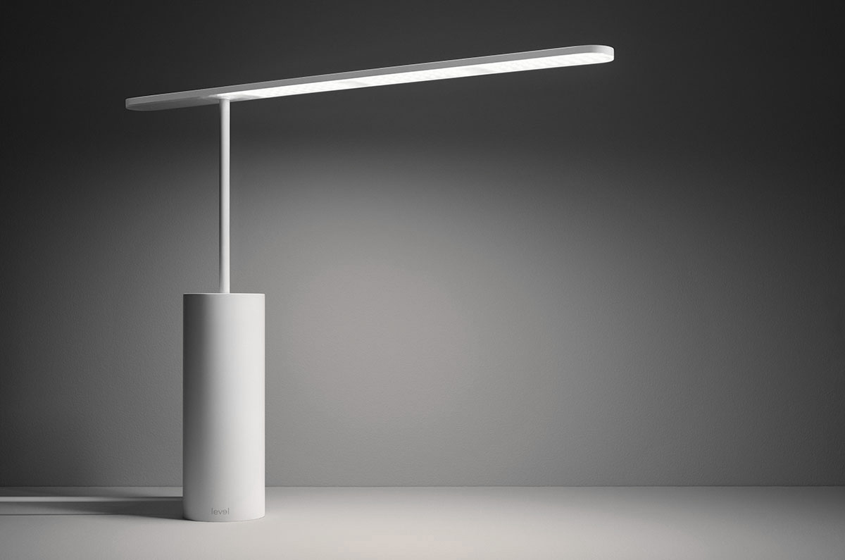 Level desk lamp，Horizontal light，Desk lamp，white，