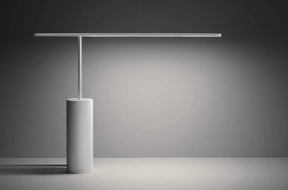 Level desk lamp，Horizontal light，Desk lamp，white，