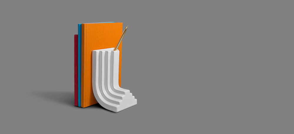 pen container，CARLO BOOKEND，Bookends，Porcelain，3D printing，OTHR，