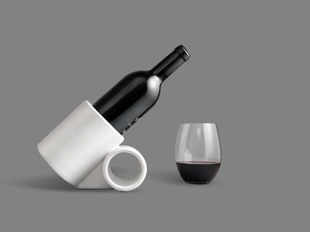 product design，industrial design，white，Wine rack，Porcelain，3D printing，OTHR，