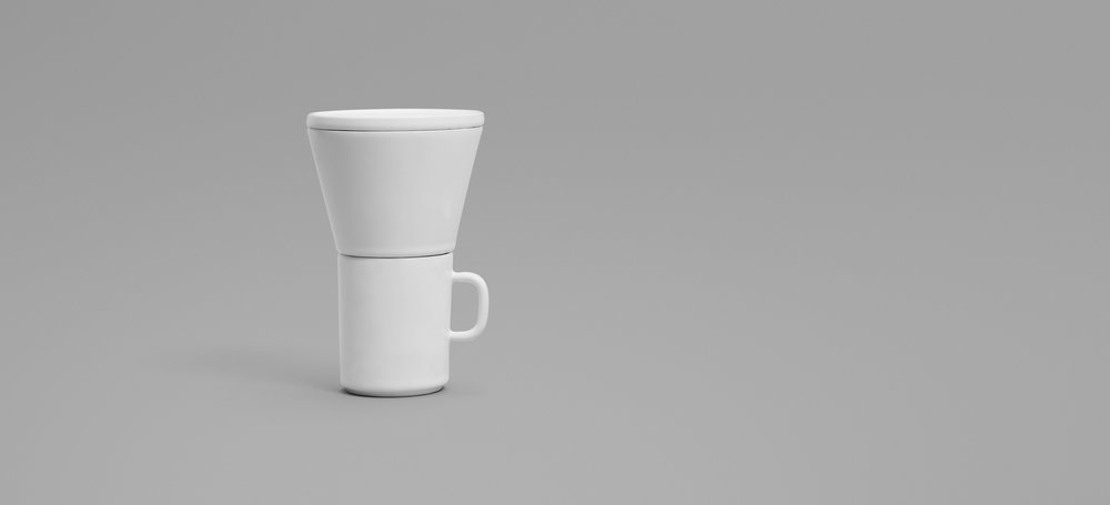 OTHR，3D printing，coffee cup，Porcelain，black and white，industrial design，product design，