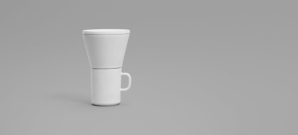 OTHR，3D printing，coffee cup，Porcelain，black and white，industrial design，product design，