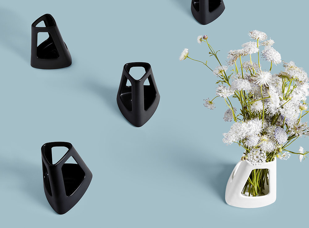 OTHR，3D printing，Porcelain，vase，black and white，