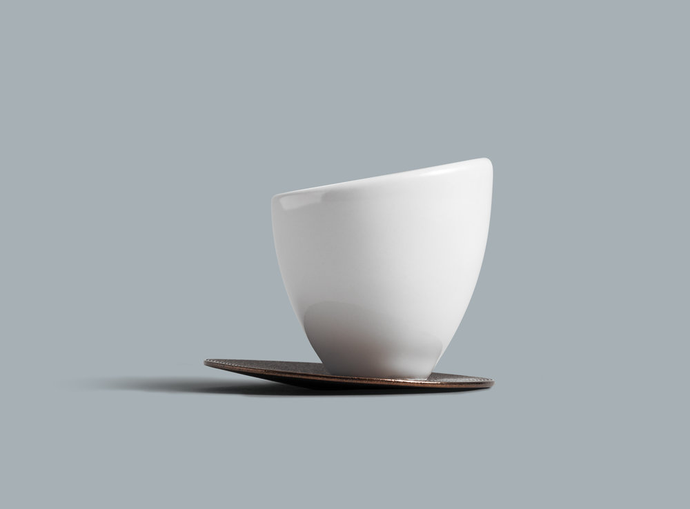 product design，industrial design，white，coffee cup，Porcelain，3D printing，OTHR，bronze ware，Coaster，