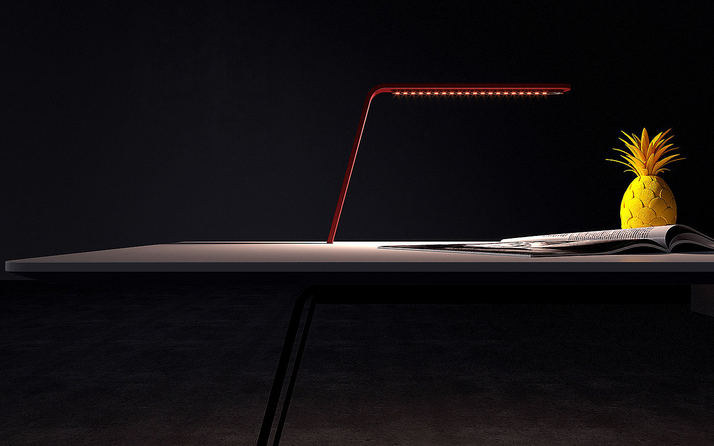white，simple，Table，Flamingo desk，Andrey Mohila，