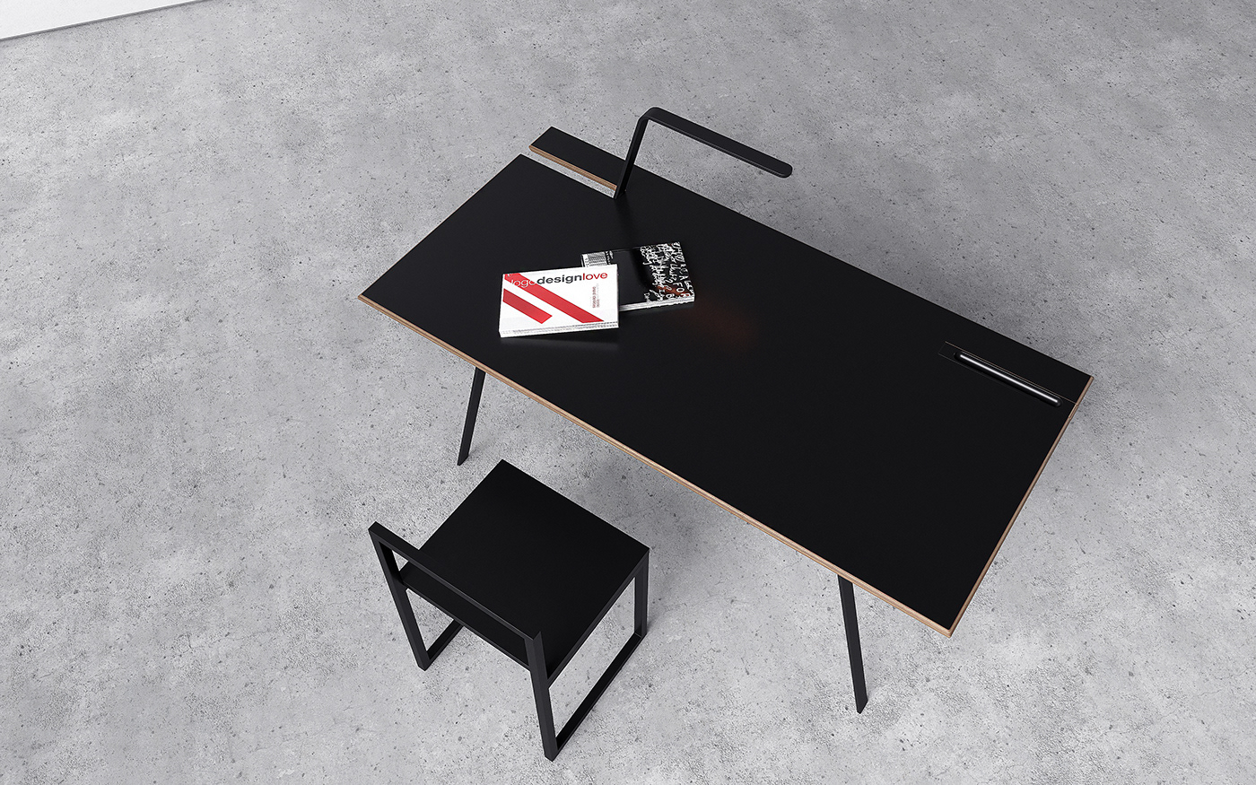 white，simple，Table，Flamingo desk，Andrey Mohila，