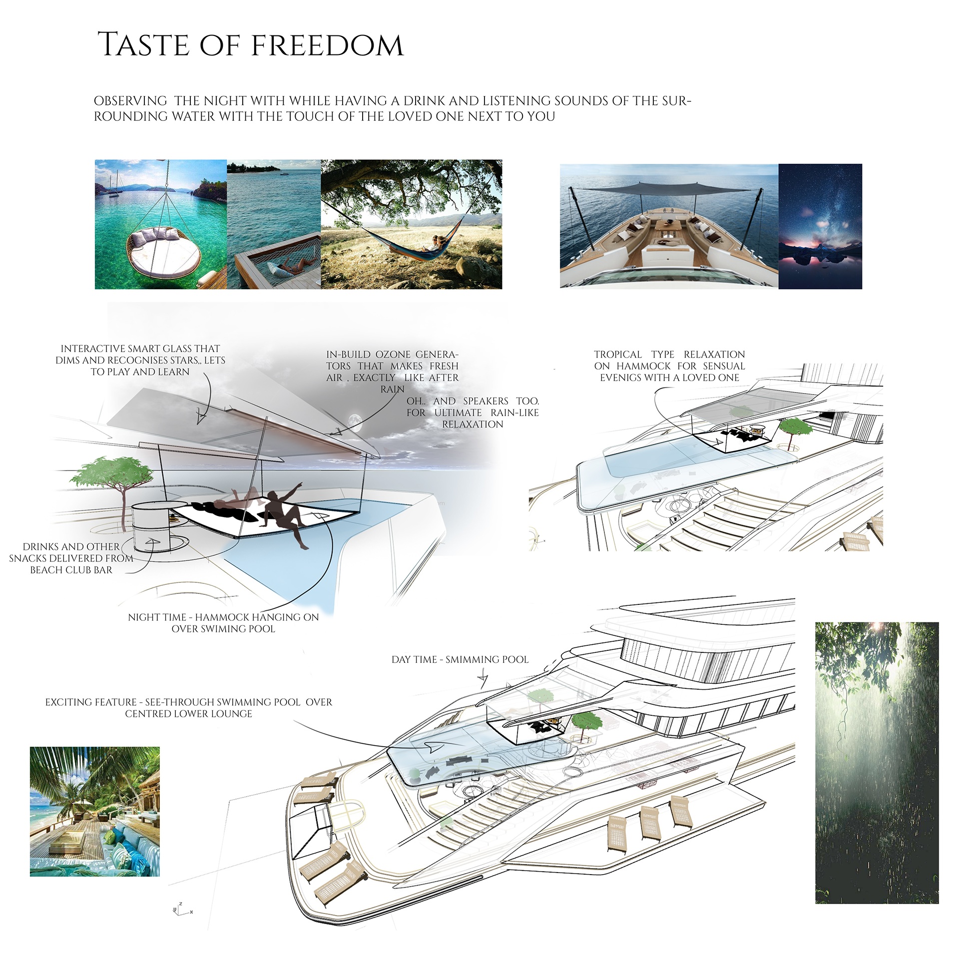 PARADISO，Luxury yacht ，product design，a ship，