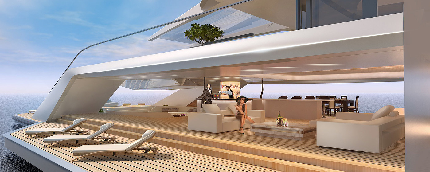 PARADISO，Luxury yacht ，product design，a ship，