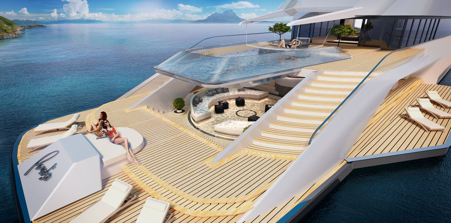 PARADISO，Luxury yacht ，product design，a ship，