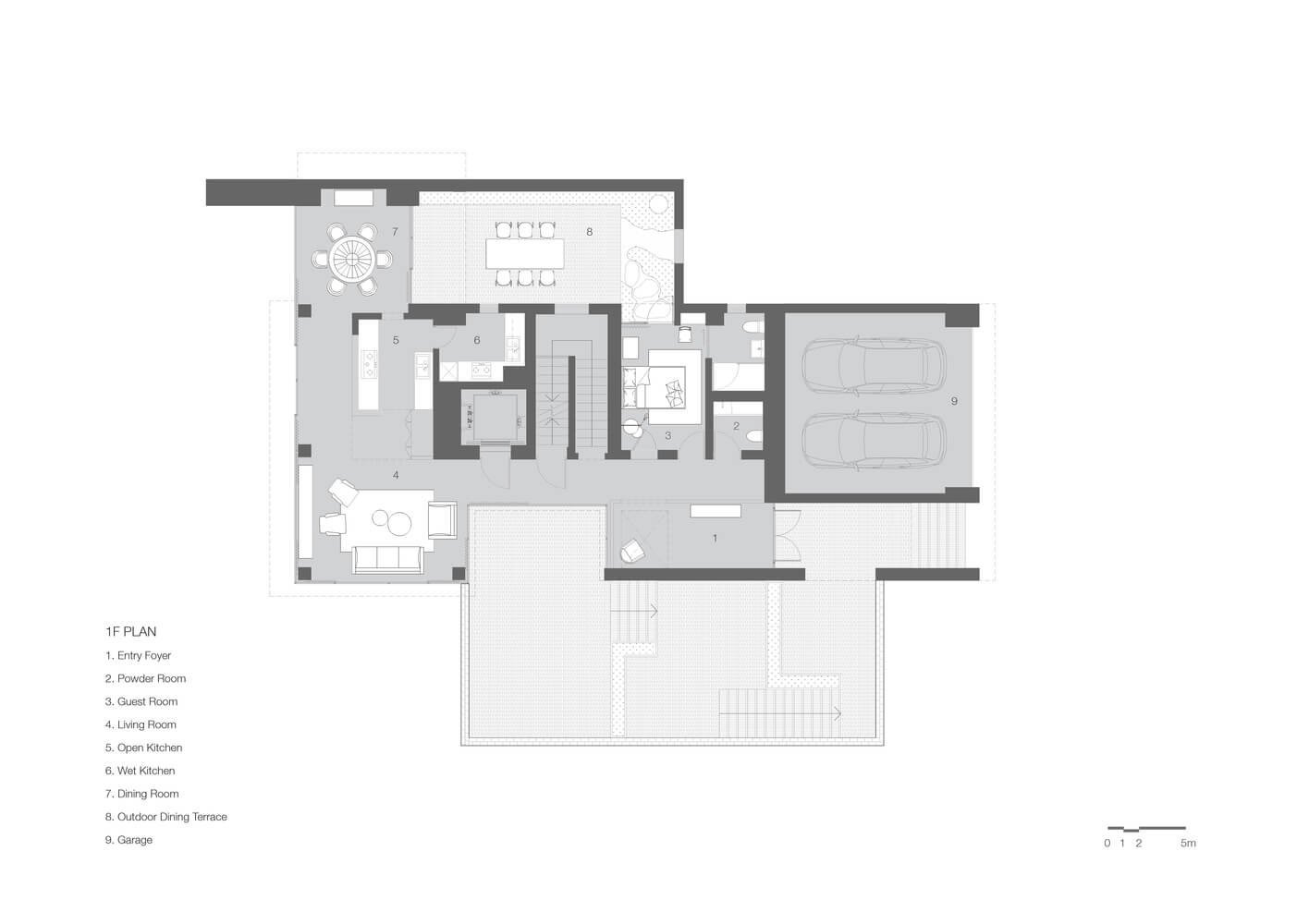 Villa design，Minimalist，Building interior，White theme，Light and shadow，Sexual apathy，Home furniture，sofa，chair，bedside cupboard，dresser，modern stylish，Warm color，yellow，Stone and wood，