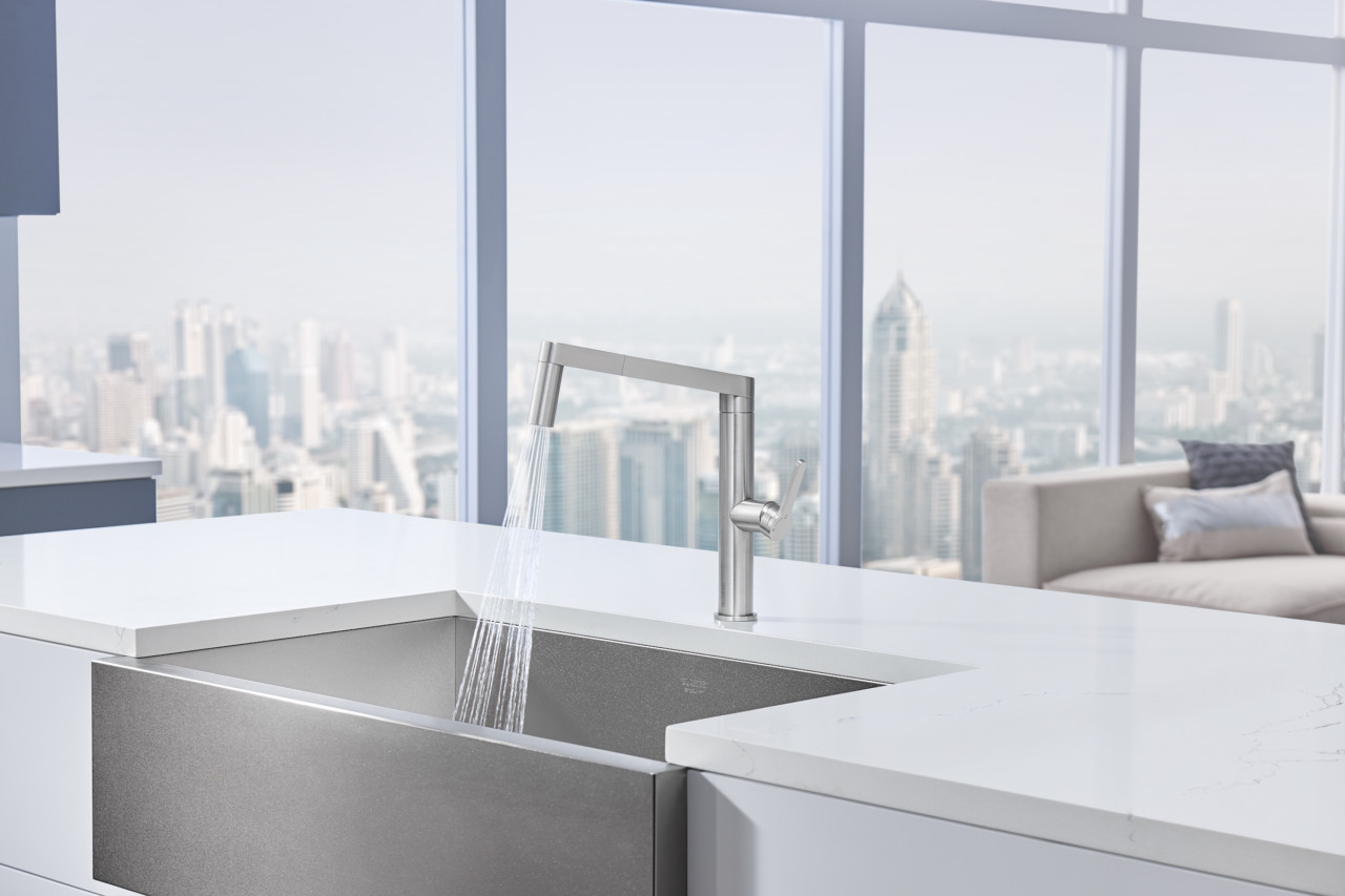 fingerprint，stainless steel，PANER，BLANCO，kitchen，water tap，