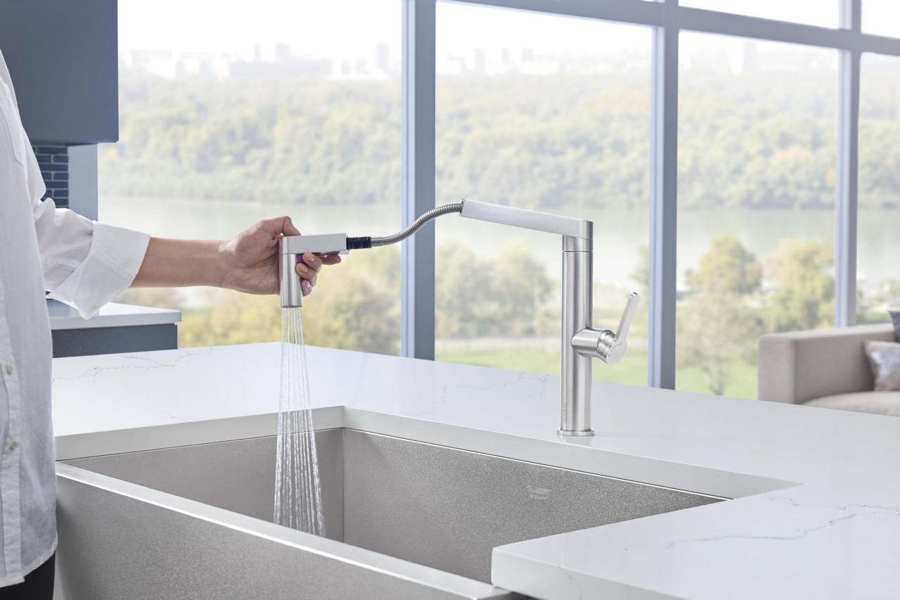 fingerprint，stainless steel，PANER，BLANCO，kitchen，water tap，