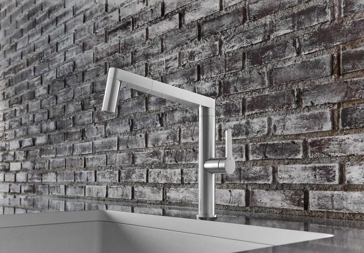 fingerprint，stainless steel，PANER，BLANCO，kitchen，water tap，