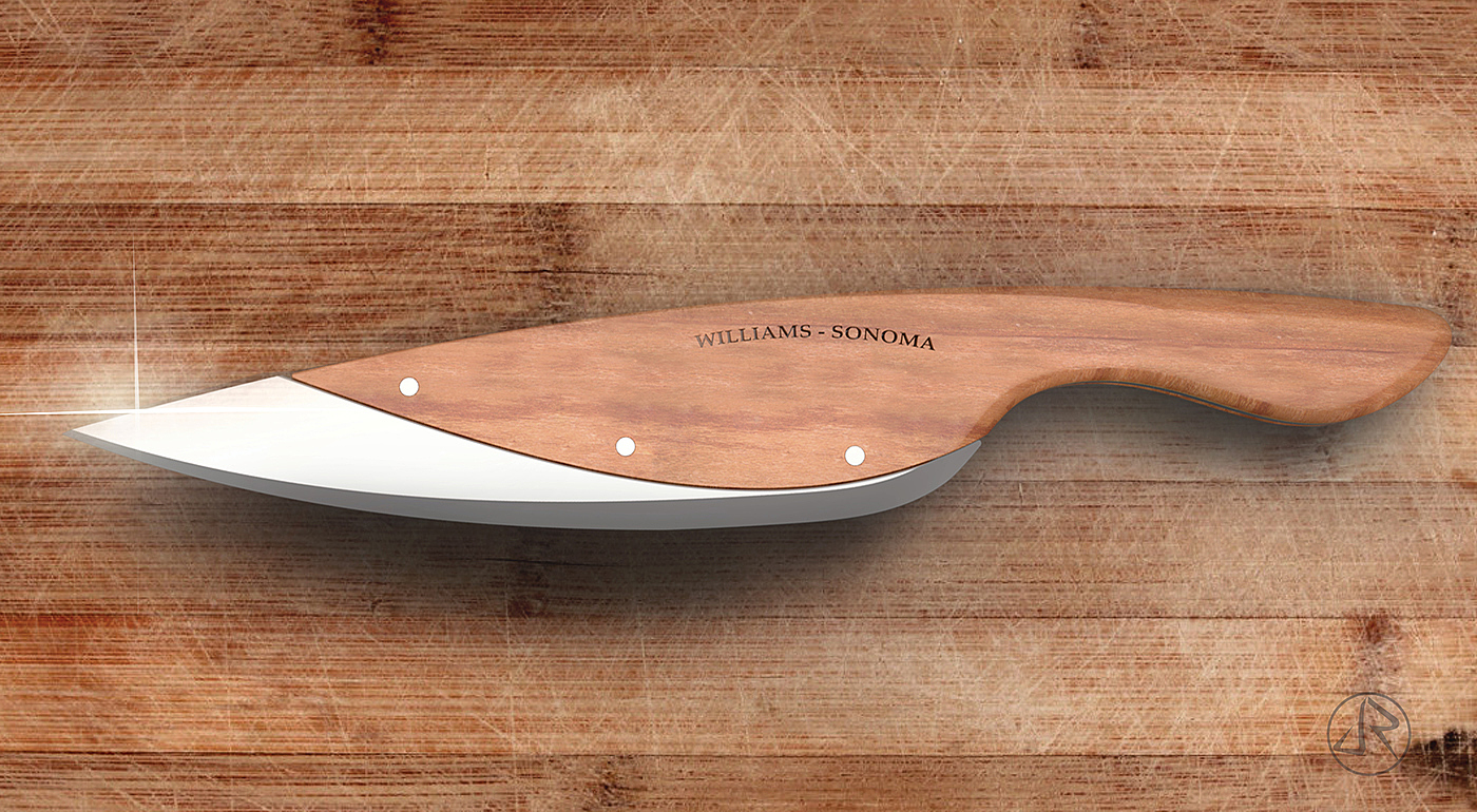 Williams-Sonoma，knife，shovel，black，wood，industrial design，product design，