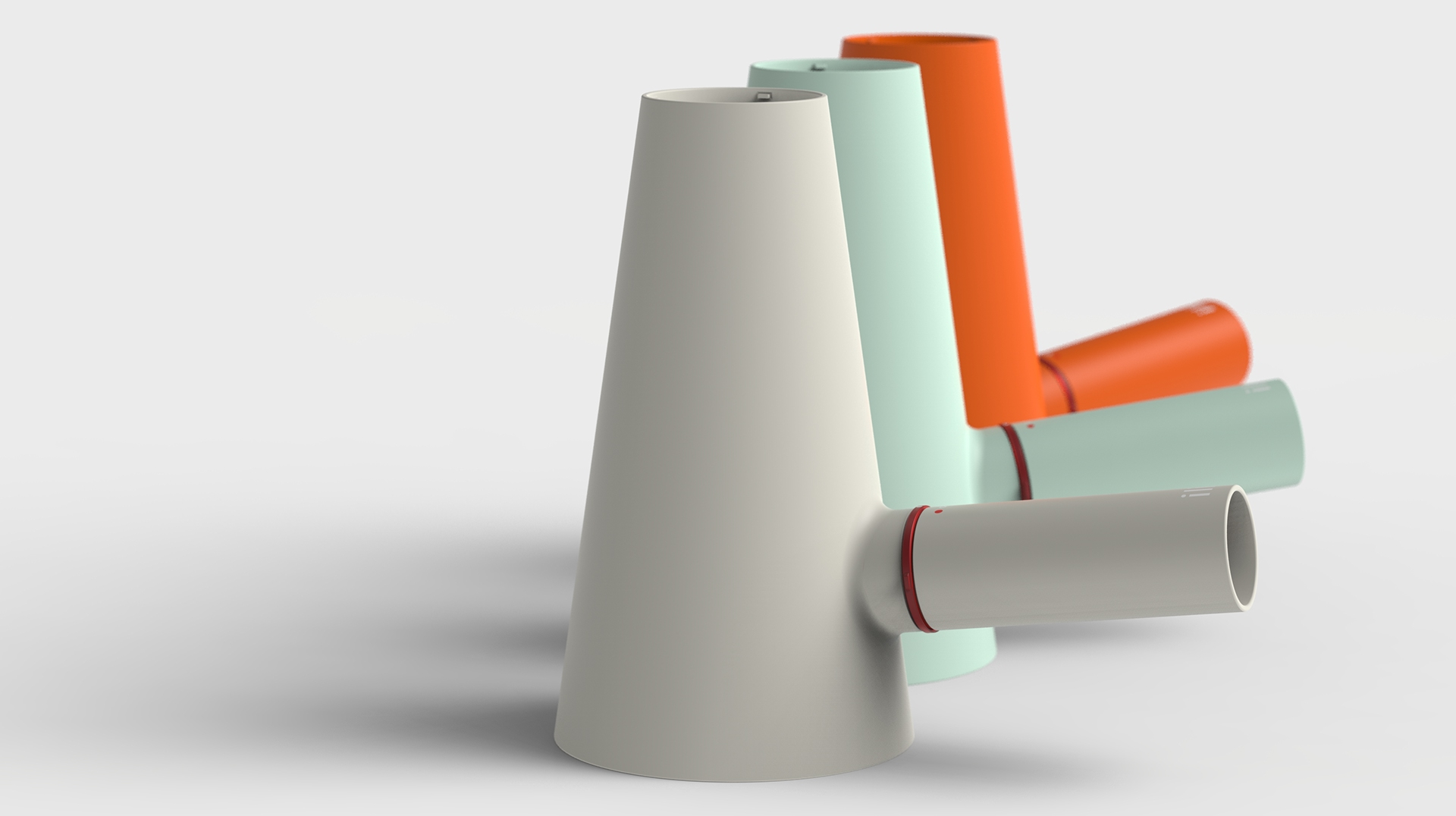 Ilio hair dryer，white，product design，