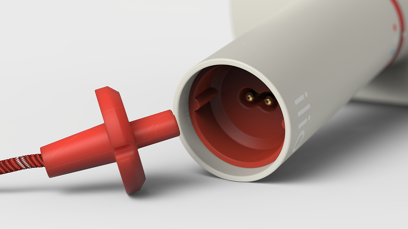Ilio hair dryer，white，product design，