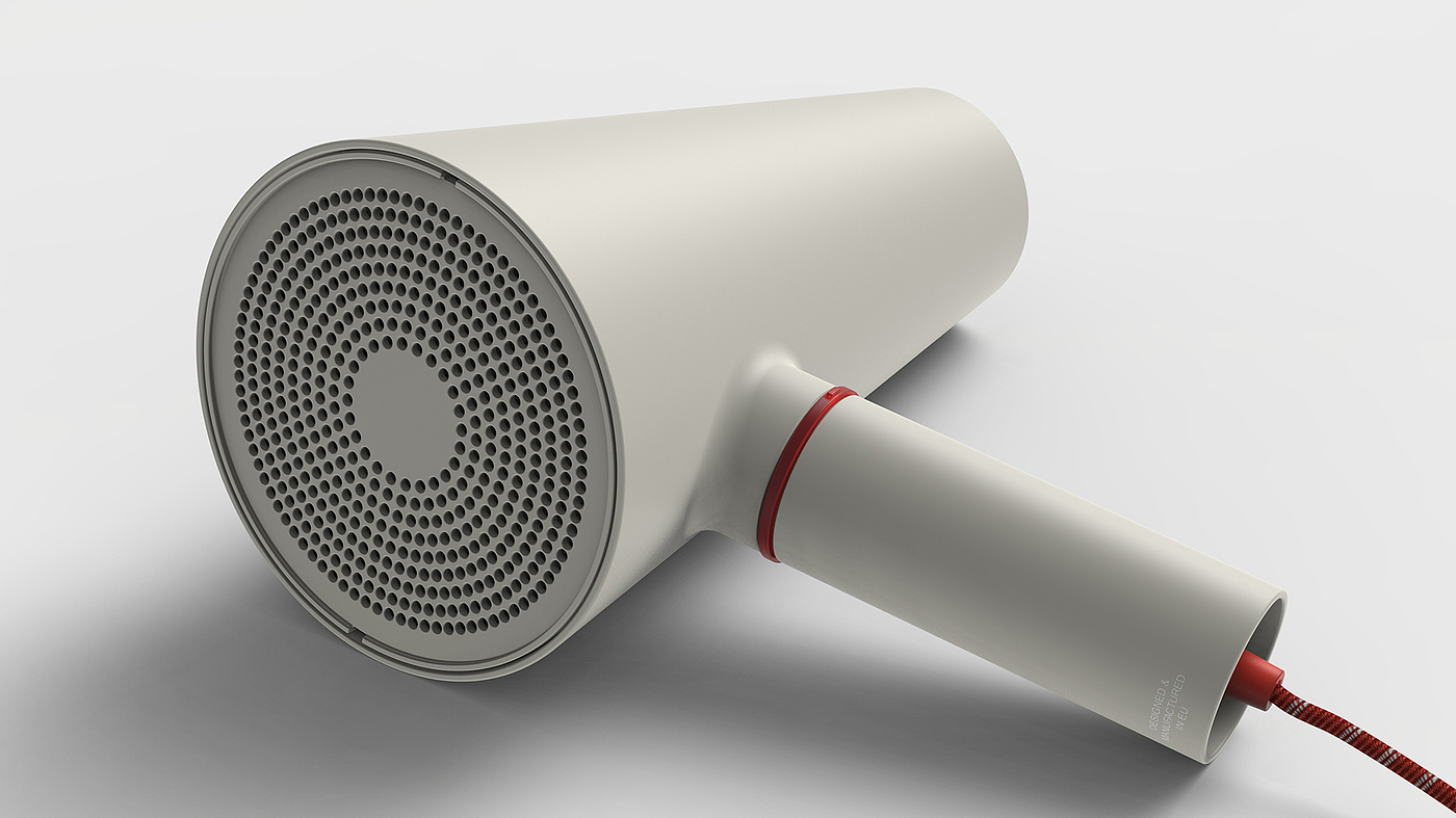 Ilio hair dryer，white，product design，