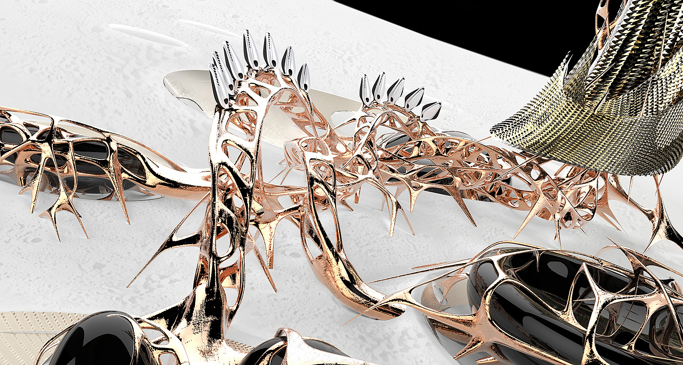 moonscape，Architectural design，Expansion structure，Dependent growth，Futurism，