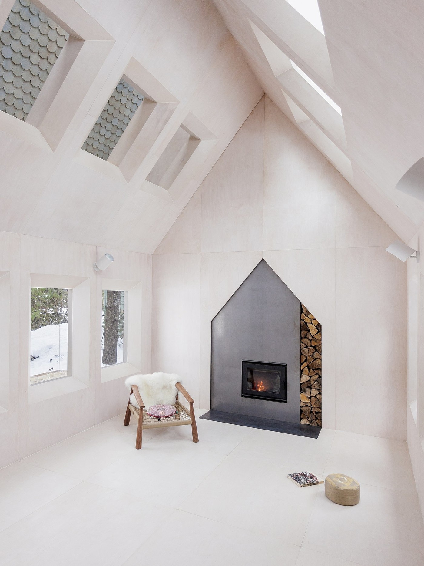 Log，Lake Cottage，Minimalist design ，house，Ufie，