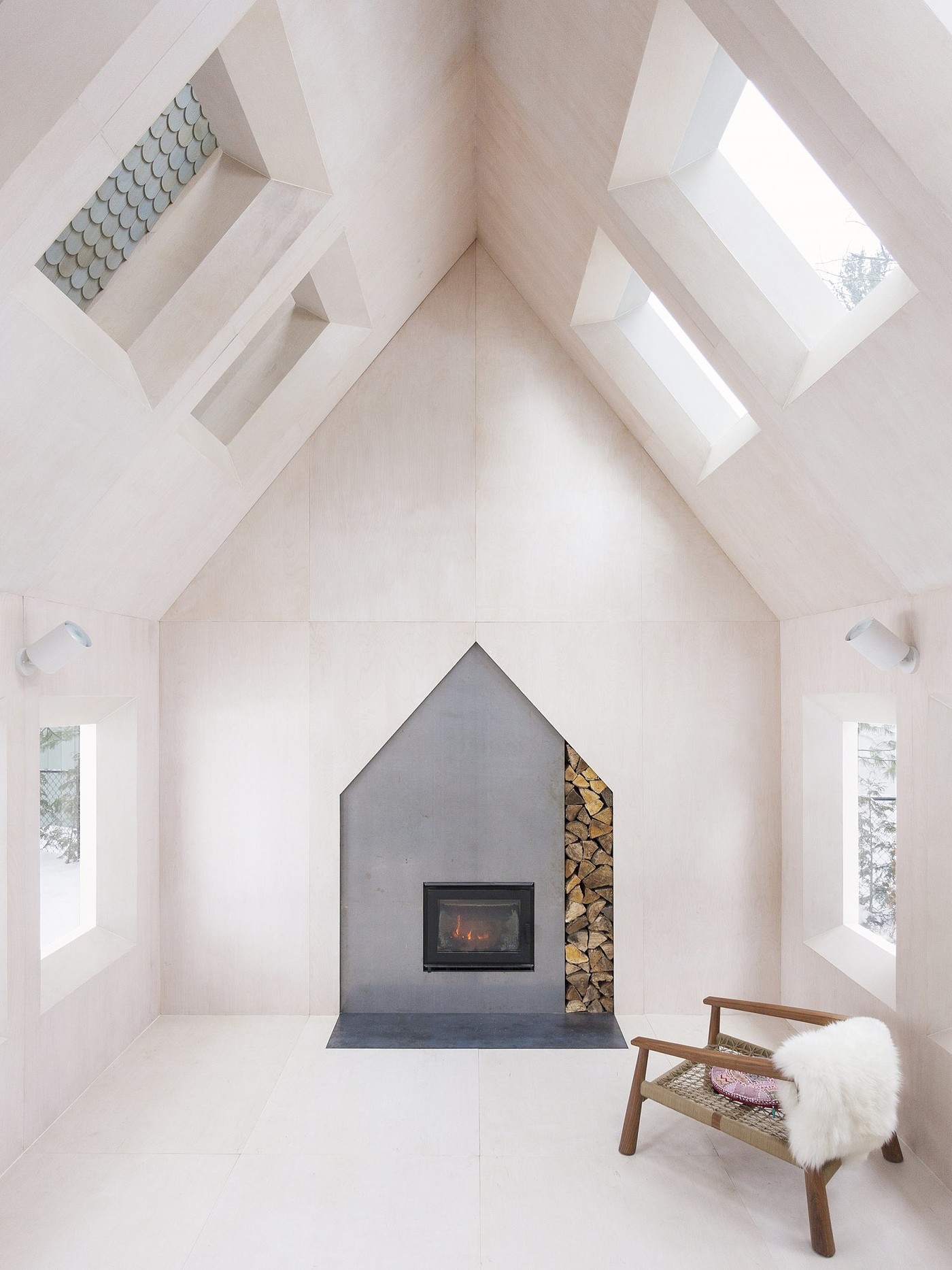 Log，Lake Cottage，Minimalist design ，house，Ufie，