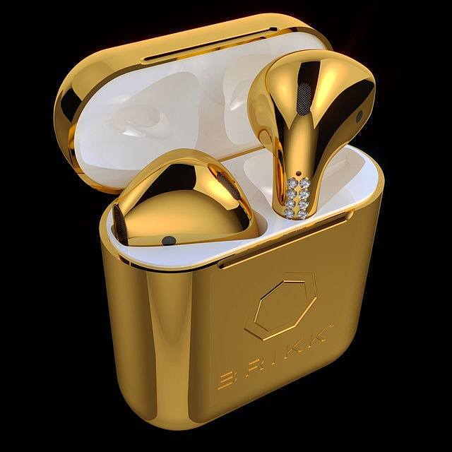 gold，headset，airpods，apple，