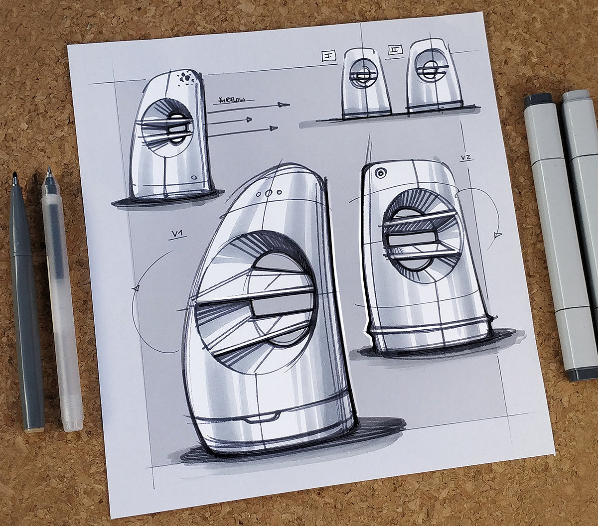 product design，manuscript，Hand drawn，industrial design，