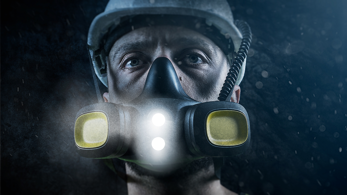 Safety helmet breathing mask，