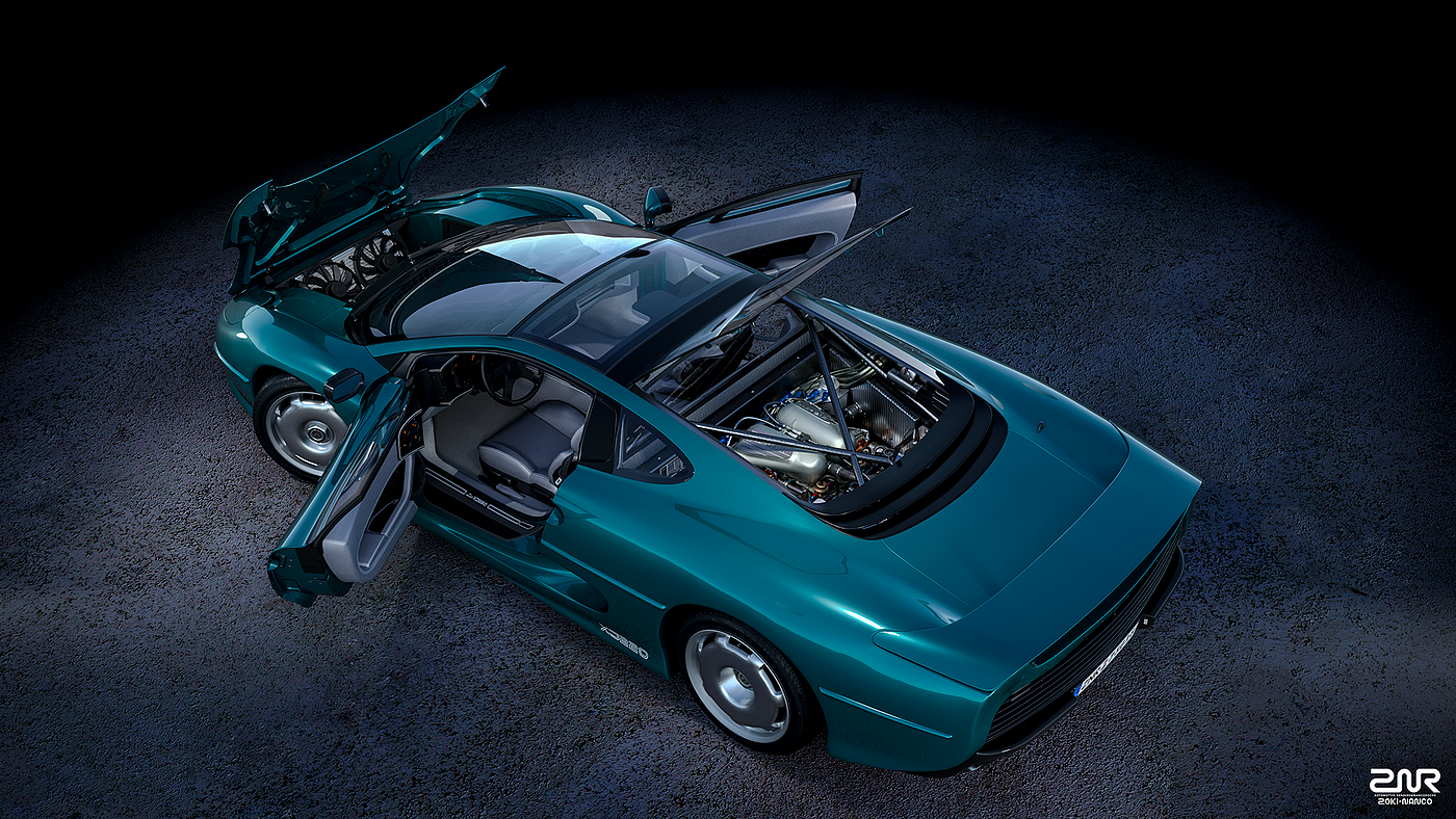 Automobile design，Sports car，Jaguar xj220，