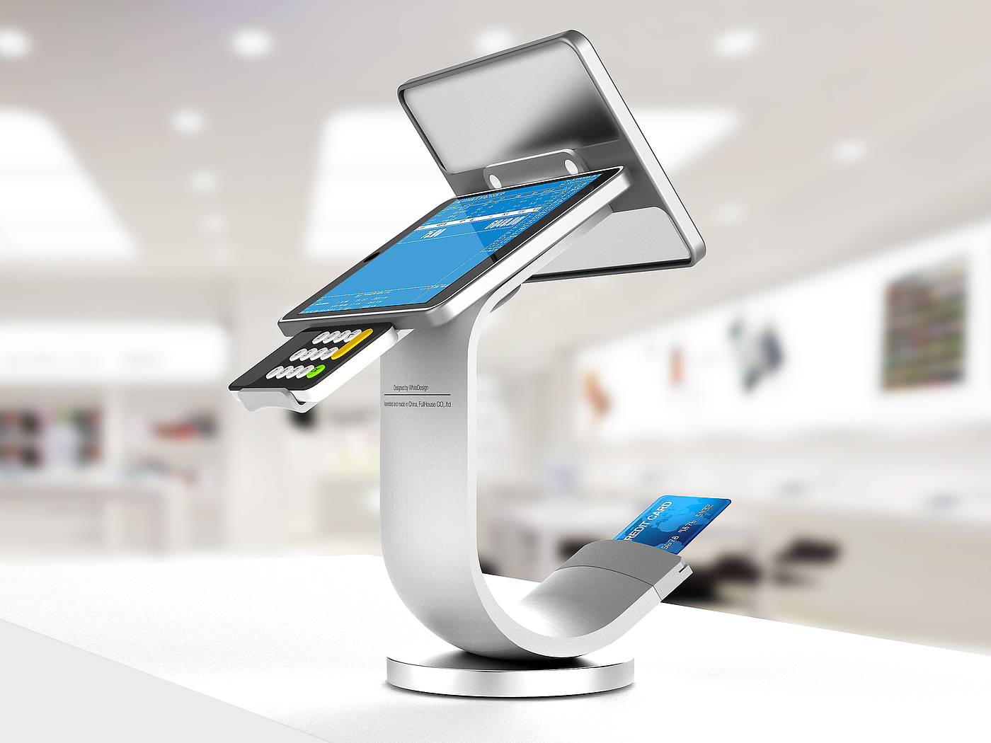 White design，product design，Original design，Payment terminal，