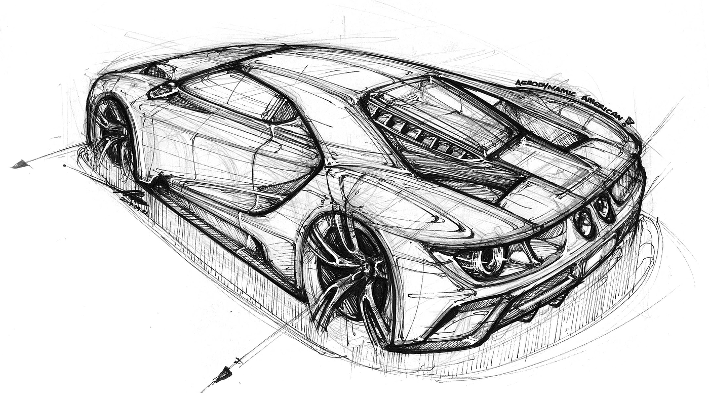 Hand drawn car，vehicle，product design，industrial design，