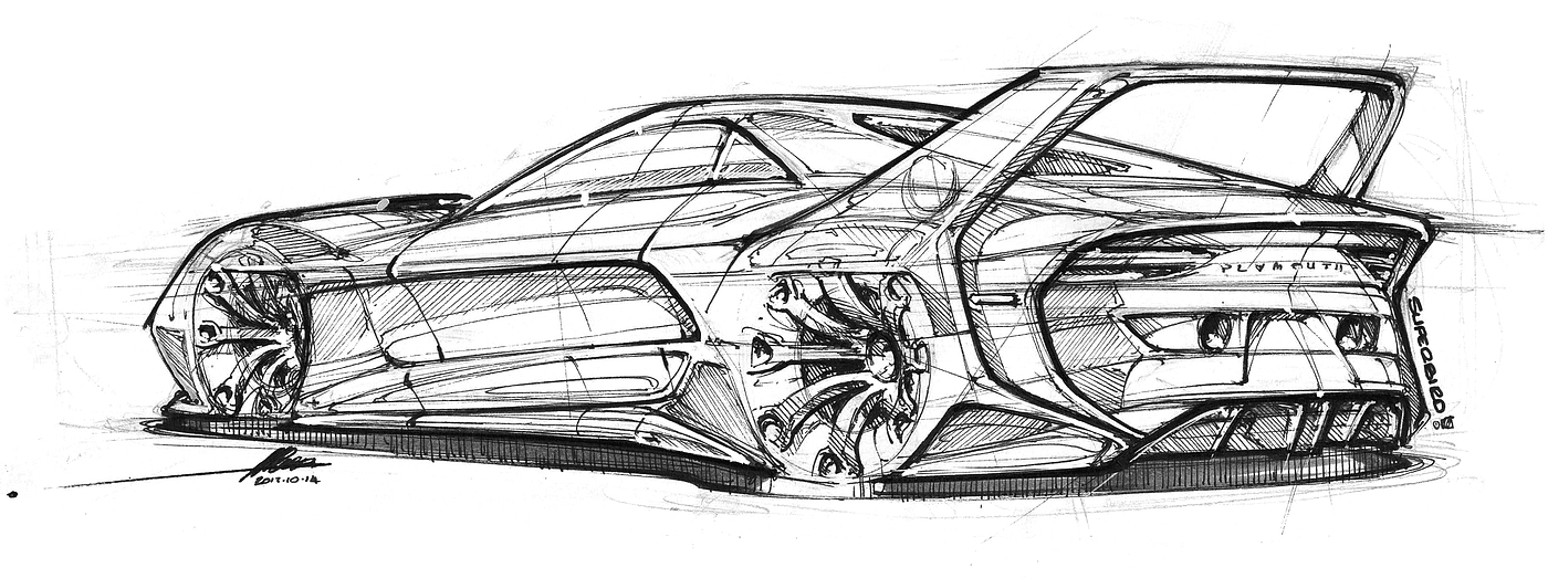 Hand drawn car，vehicle，product design，industrial design，