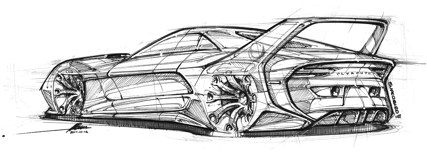 Hand drawn car，vehicle，product design，industrial design，