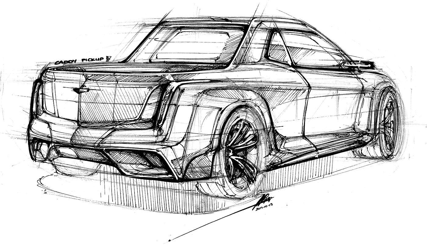 Hand drawn car，vehicle，product design，industrial design，