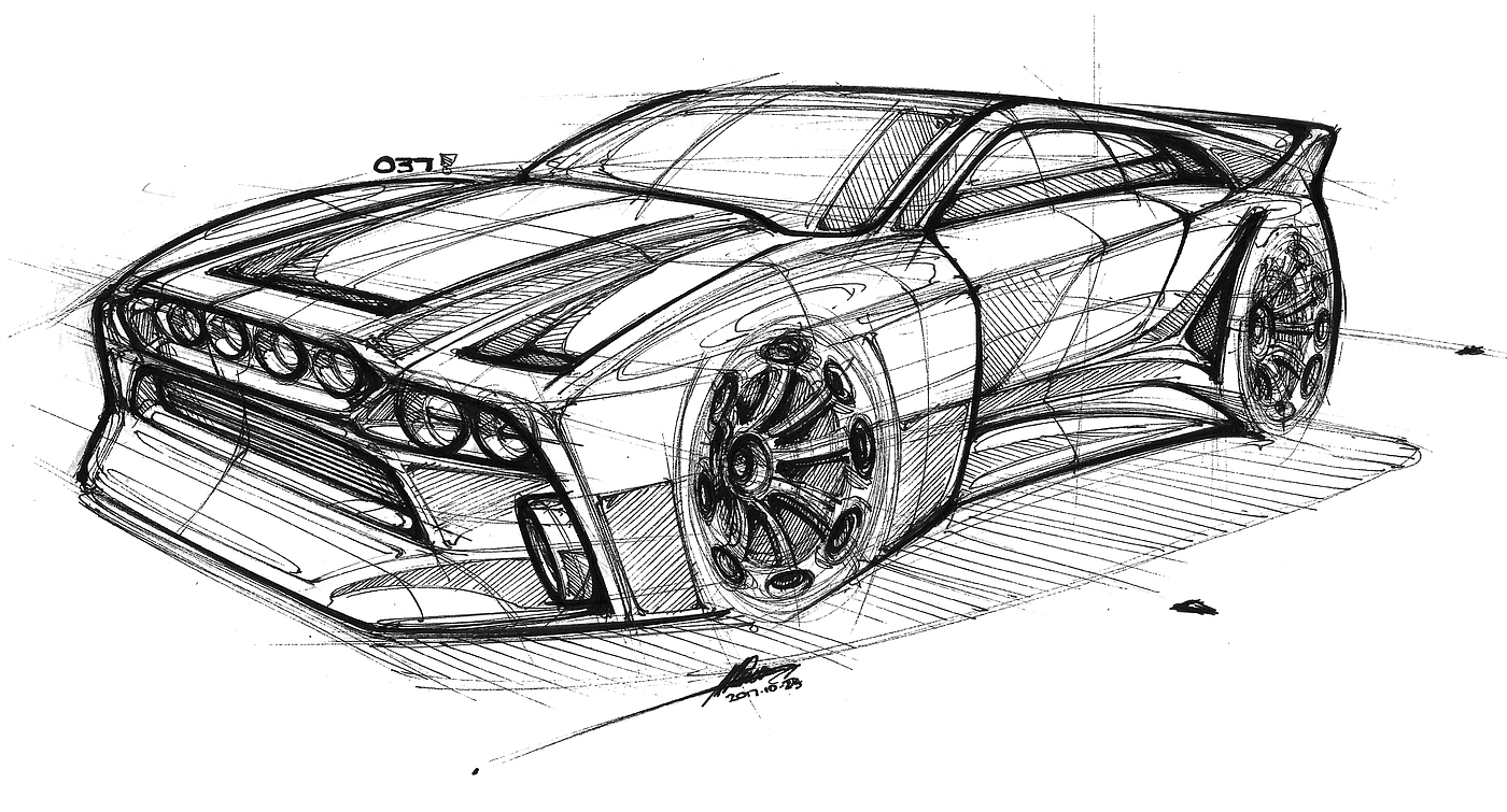 Hand drawn car，vehicle，product design，industrial design，