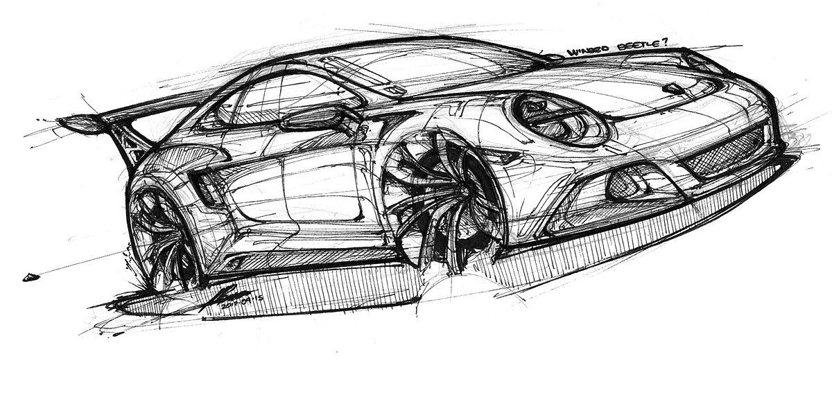 Hand drawn car，vehicle，product design，industrial design，