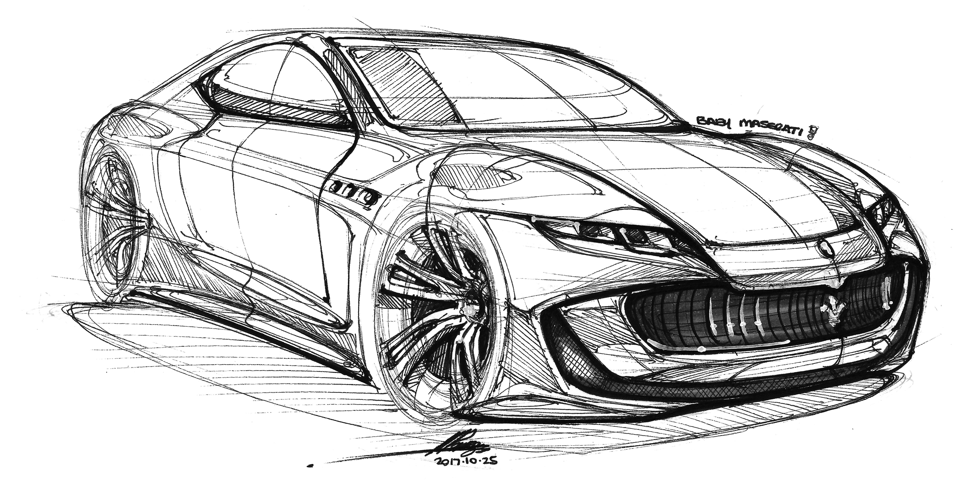 Hand drawn car，vehicle，product design，industrial design，