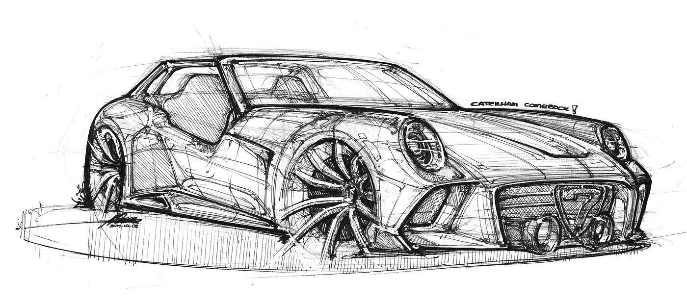 Hand drawn car，vehicle，product design，industrial design，