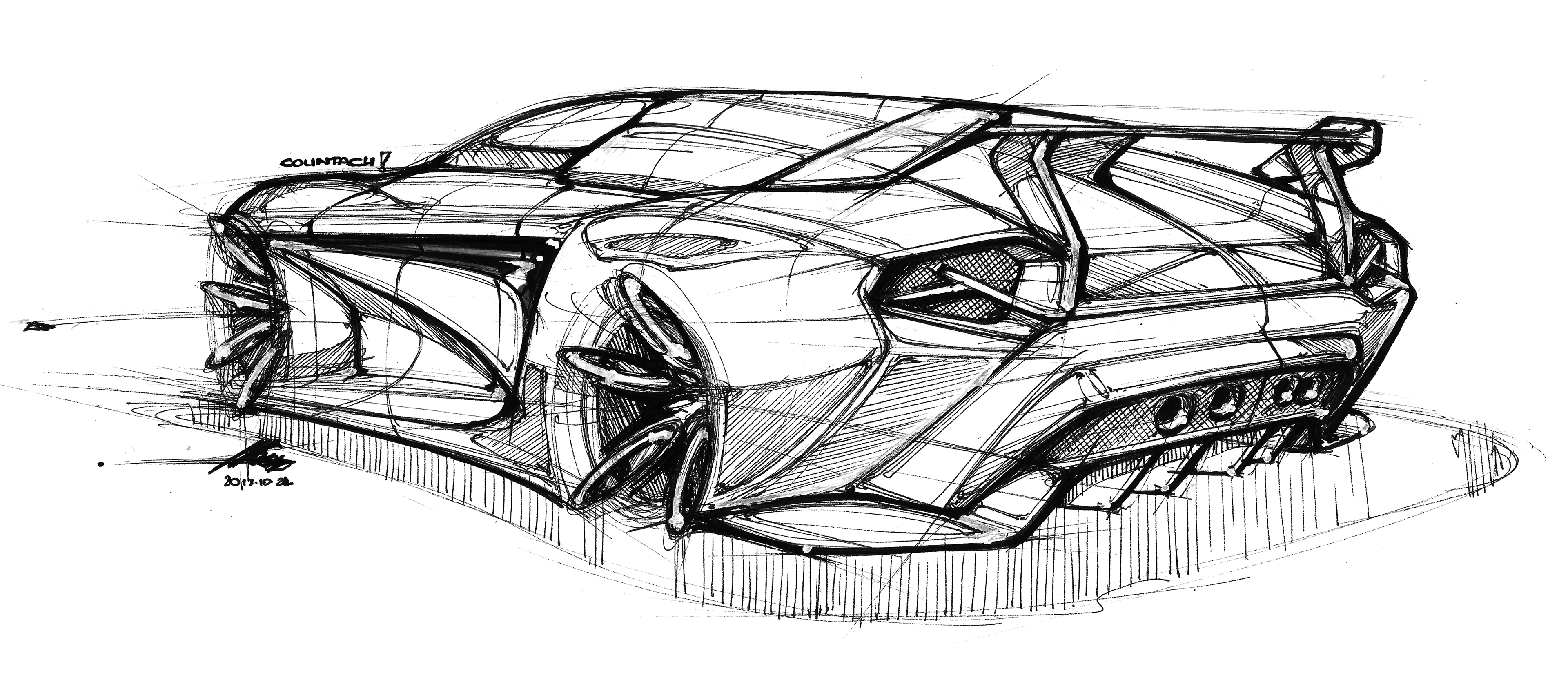 Hand drawn car，vehicle，product design，industrial design，