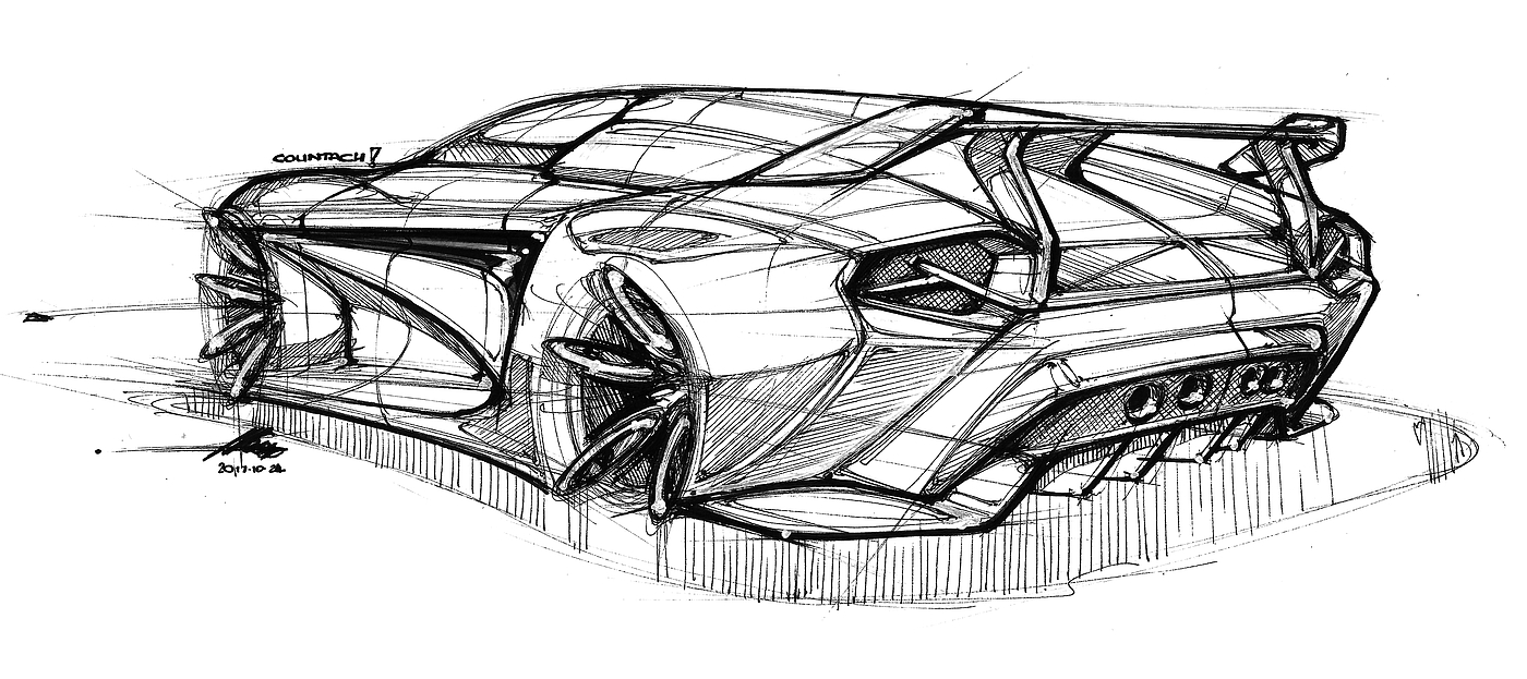 Hand drawn car，vehicle，product design，industrial design，