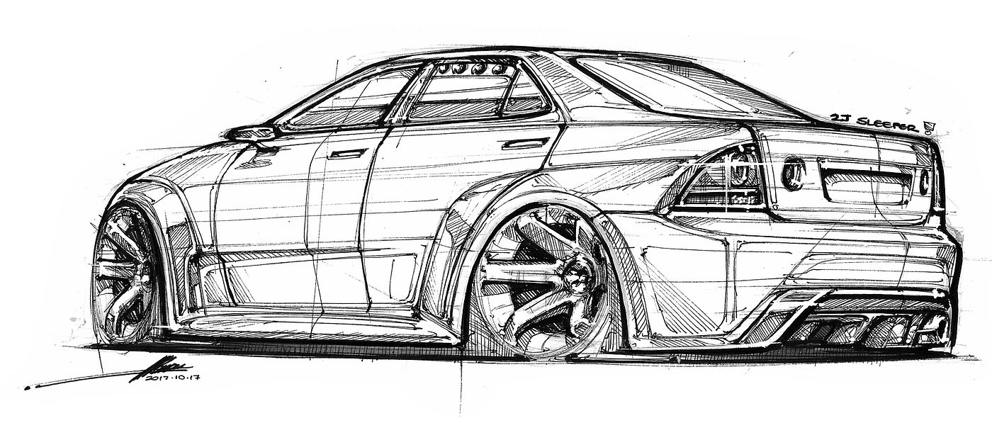 Hand drawn car，vehicle，product design，industrial design，